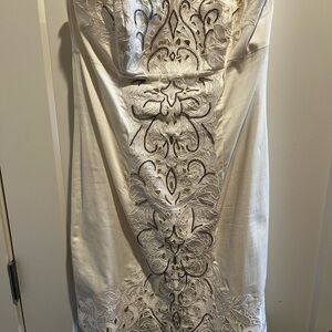 White House Black Market Ivory Embroidered Dress